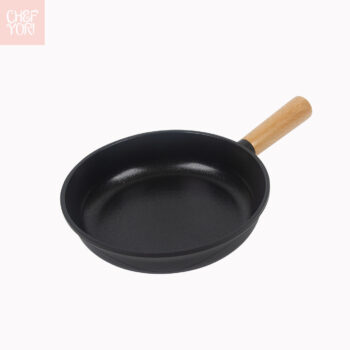 Moksha Frypan is a Heavy duty die cast aluminum non-stick cookware. It comes with a strong wooden handle. You can buy Wholesale from Chef Yori Cookware.